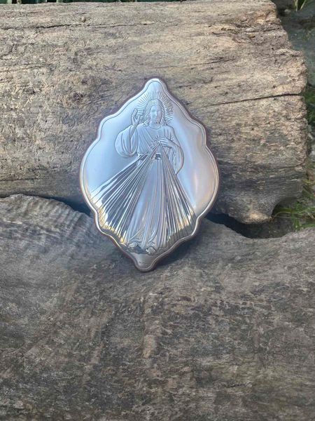 Серебряная икона Иисуса Божье Милосердие (код C792 B2921) 14,5*21 см C792 B2921 фото