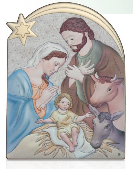 Серебряная икона Рождество Христово (С738 D757 OС) 10 х 14 см С738 D757 OС фото