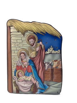 Серебряная икона Рождество Христово (С738 D759 OС) 10 х 14 см С738 D759 OС фото