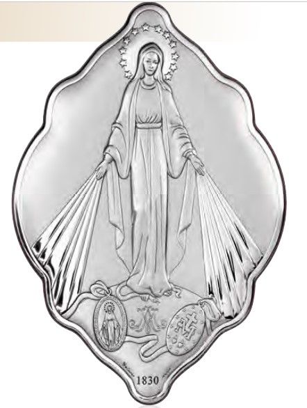 Серебряная икона Непорочное Зачатие Девы Марии (код C792 B2920) 14,5*21 см C792 B2920 фото