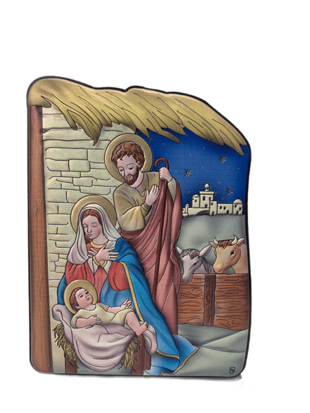 Серебряная икона Рождество Христово (С738 D759 OС) 10 х 14 см С738 D759 OС фото