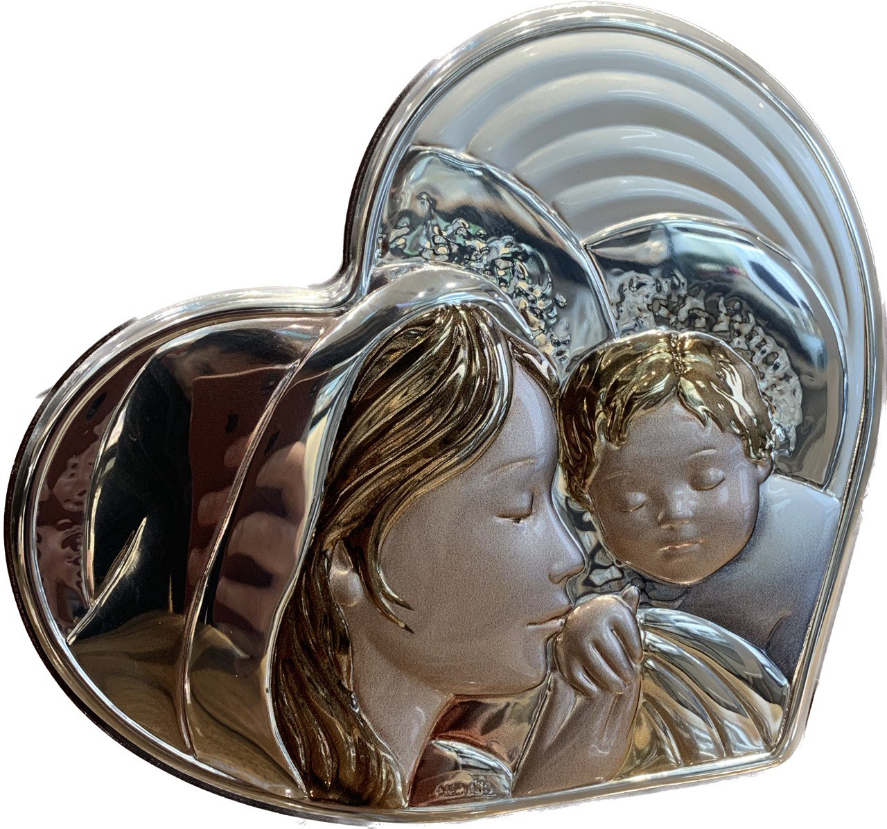 Срібна ікона Матір Божа з Ісусиком (951481 С) 16х14 см