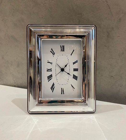 Настільний срібний годинник (код 3038/2SV) 18*14 см