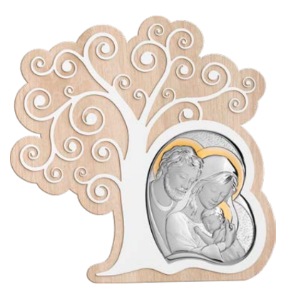 Дерево життя та срібна іконка Свята Родина (код AE 1105 ) 14,5*15 см