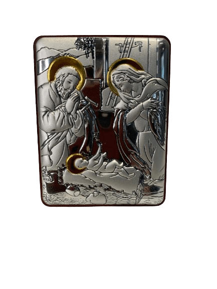Срібна ікона Різдво Христове (С739 D678 O) 5х6,5см