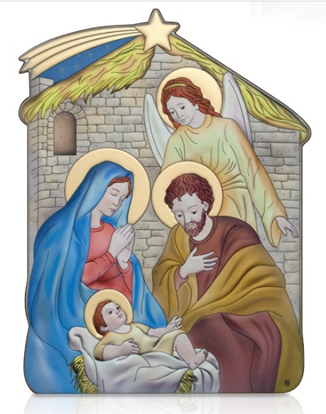 Срібна ікона Різдво Христове (С801 D1444 OС) 7х10 см