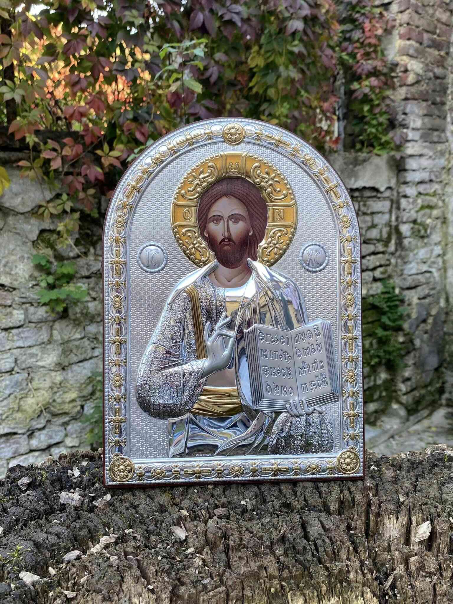 Срібна ікона Ісус Христос (код 21232 A) 20*27 см