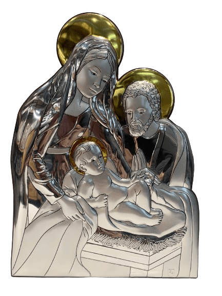 Срібна ікона Різдво Христове (С737 D815 O) 16 х 22 см
