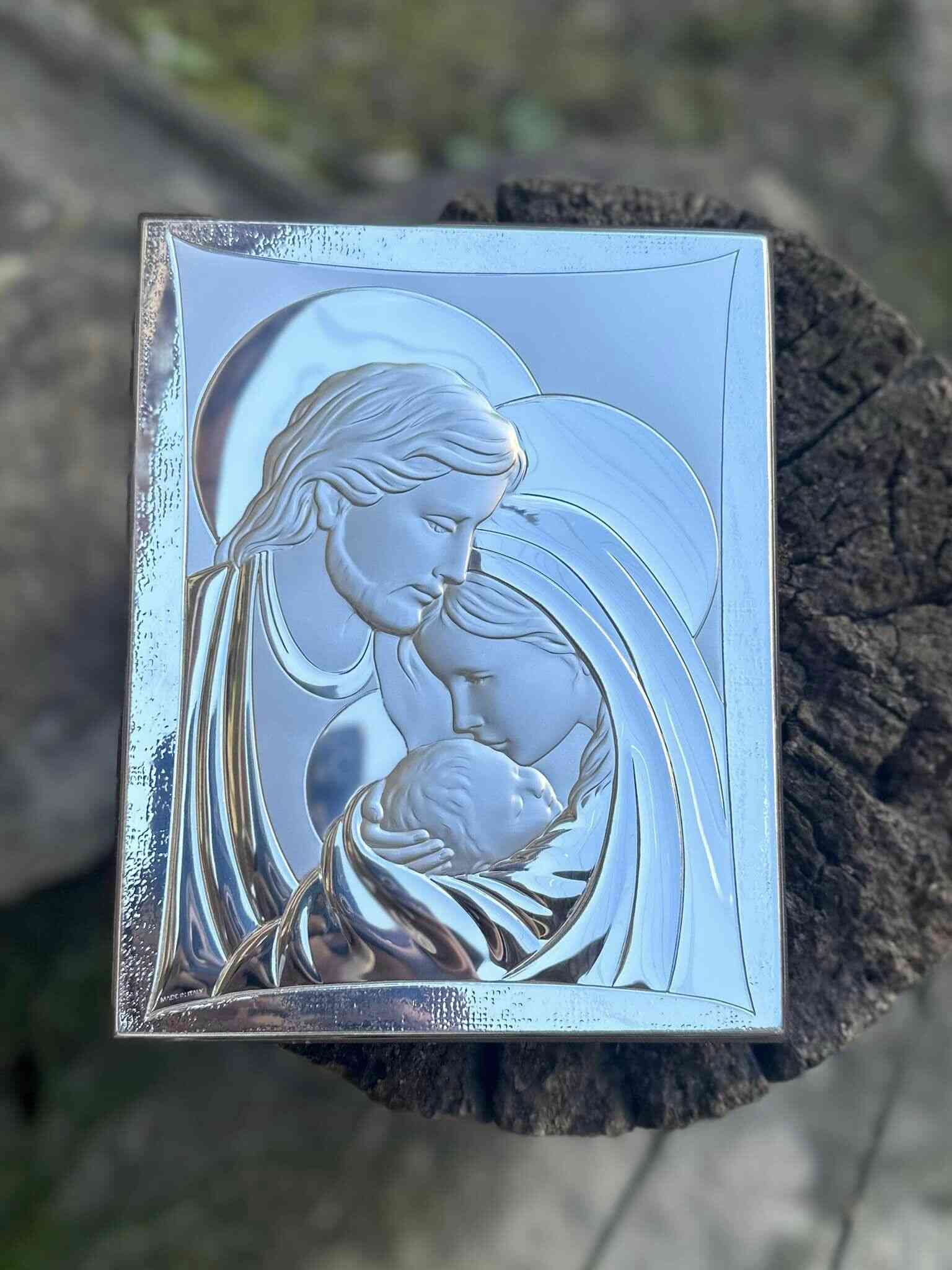 Срібна ікона Свята Родина (код 444072) 22*27,5 см
