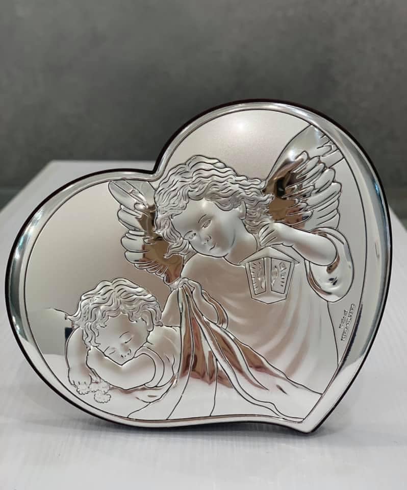 Срібна Ікона “Ангел Охоронець” (код L3 024 A) 14,5 * 12,5 см