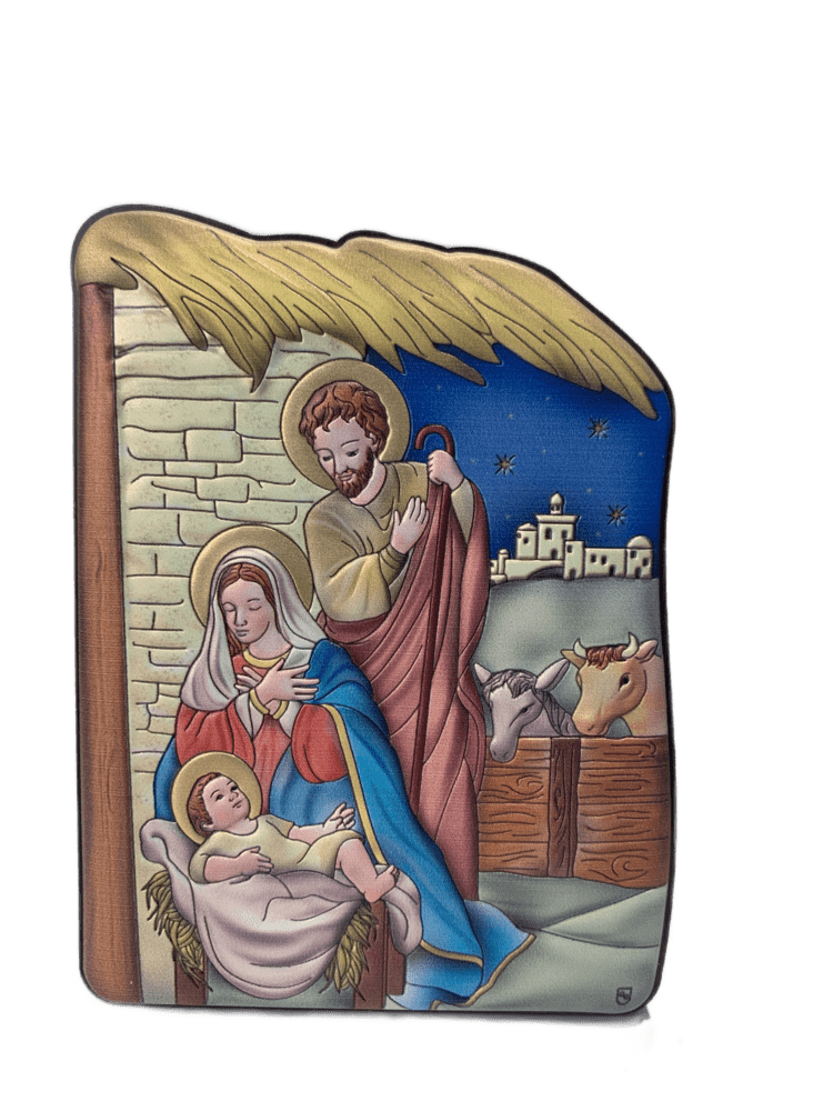 Срібна ікона Різдво Христове (С801 D1447 OС) 7х10 см
