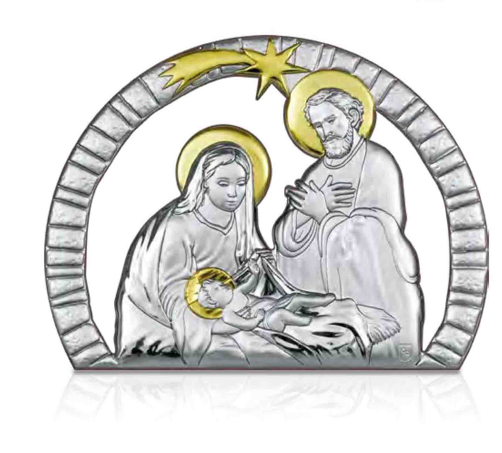 Срібна ікона Різдво Христове (С738 D740 O) 10 х 14 см