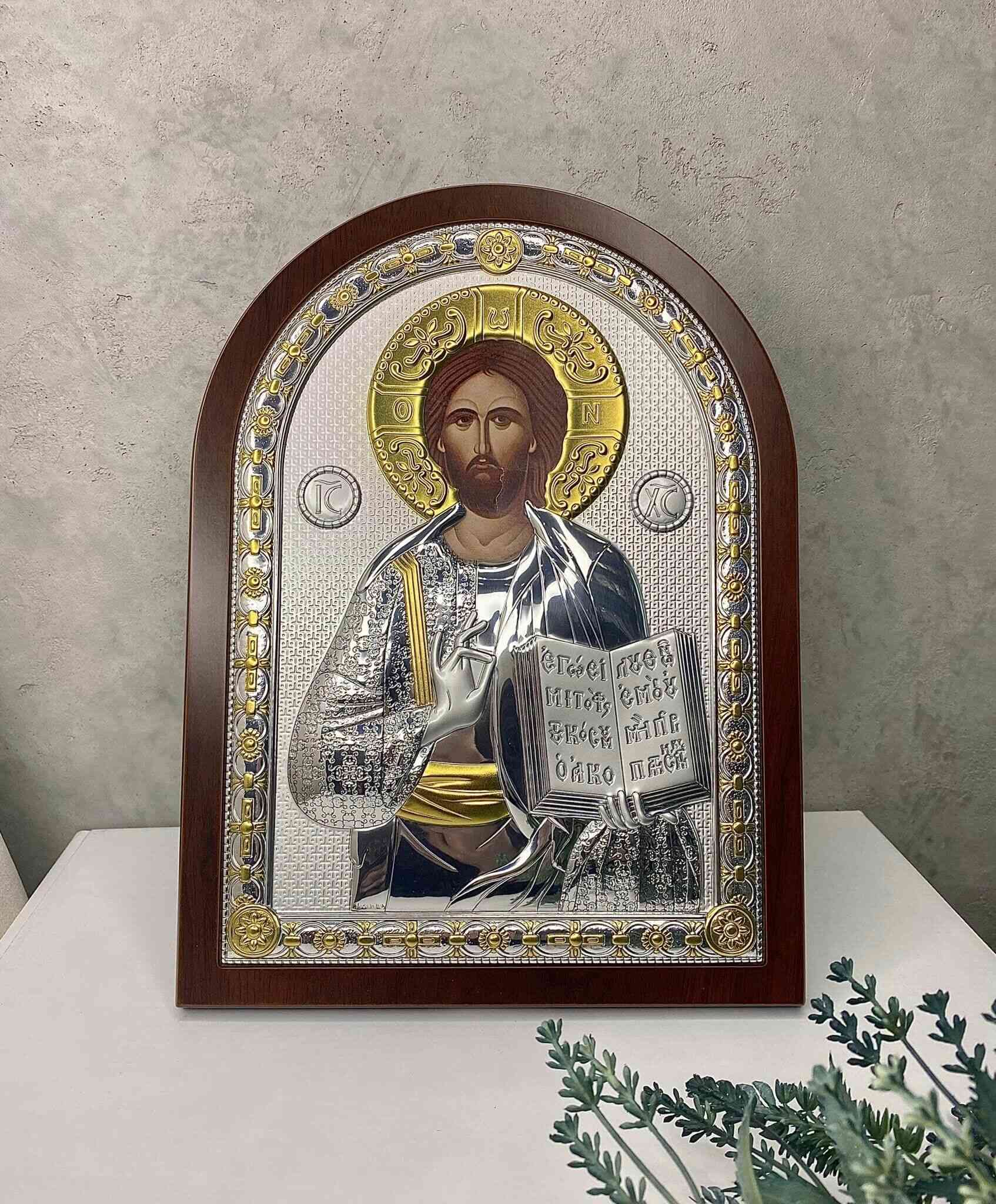 Срібна ікона Ісус Христос (код 21465 ITS) 22*30 см