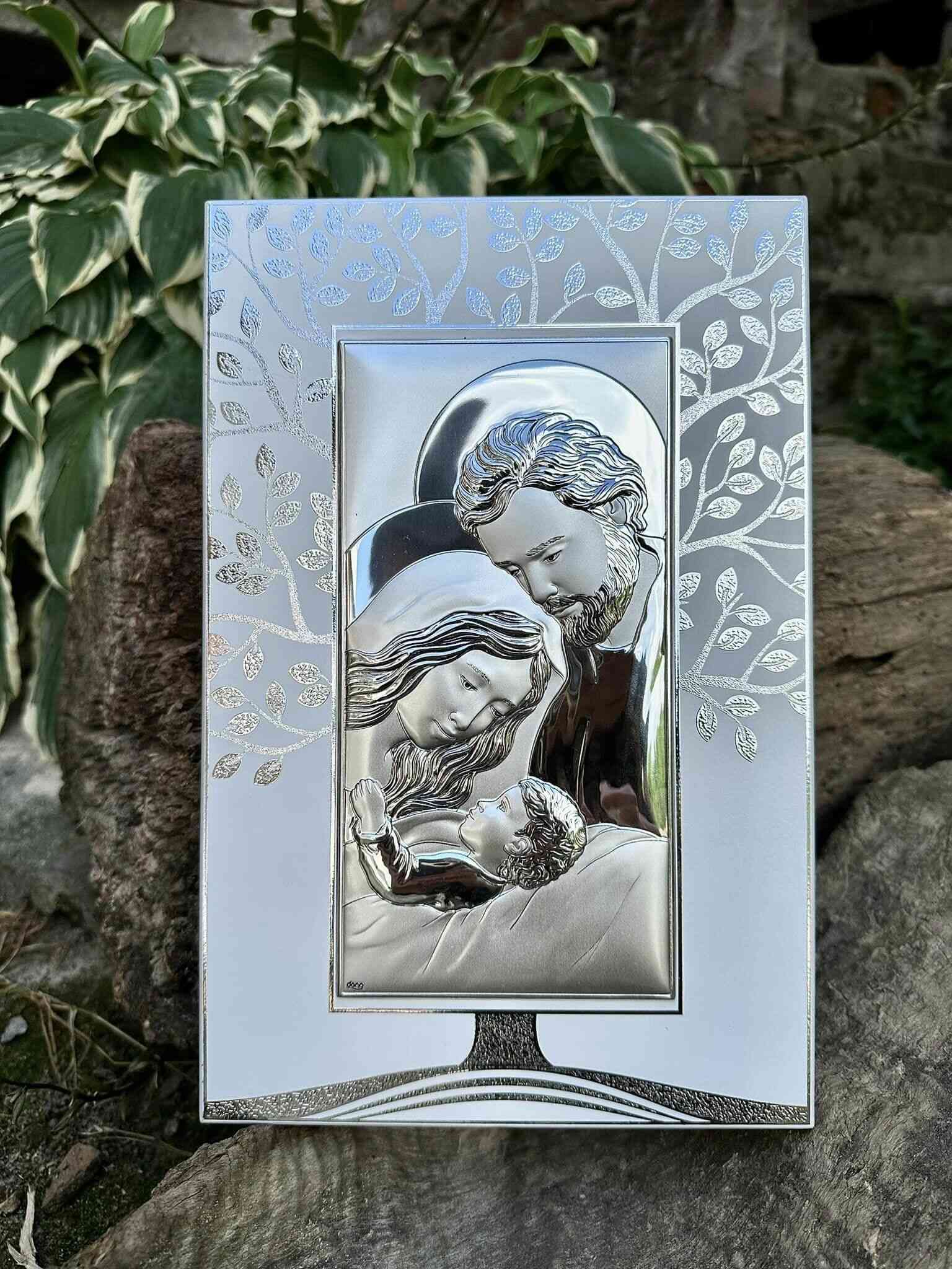 Срібна ікона Свята Родина (код AE 1071 4B ) 30*45,5 см
