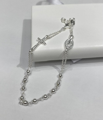 Срібний браслет-вервиця (код BA 3030/03) 18 см-21 см