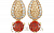 Сережки принцеса, червоні (код 027) ювелірна біжутерія позолота