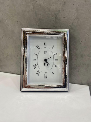 Настільний срібний годинник Джесіка (код 3012/2SV) 13*17 см